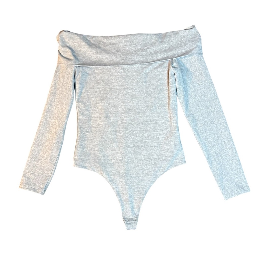 NWT Aritzia Contour Deco off-the-shoulder long-sleeve bodysuit Med - Picture 2 of 6